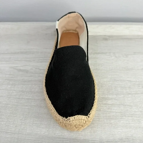 Like New! Soludos Platform Smoking Slippers Black canvas Espadrilles size 6.5 - Picture 6 of 14